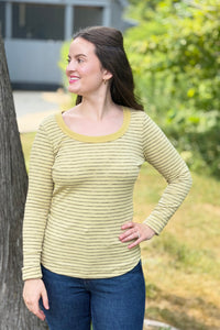 Striped Rib Top - Butter Yellow
