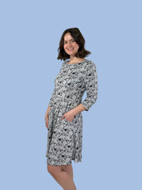 Dog Print Vintage Inspired Winter Tunic Dress