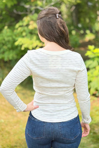 Striped Rib Top - Ivory