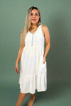 Boho Dress Hand-Stitched - Ivory