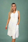 Boho Dress Hand-Stitched - Ivory