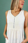 Boho Dress Hand-Stitched - Ivory