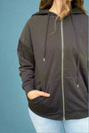 Essential Zip Up Hoodie - Black