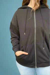 Essential Zip Up Hoodie - Black