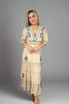 Boho Breeze Tiered Maxi Dress Latte