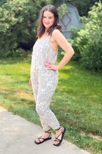 Tie-Dye Jogger Jumpsuit - Grey