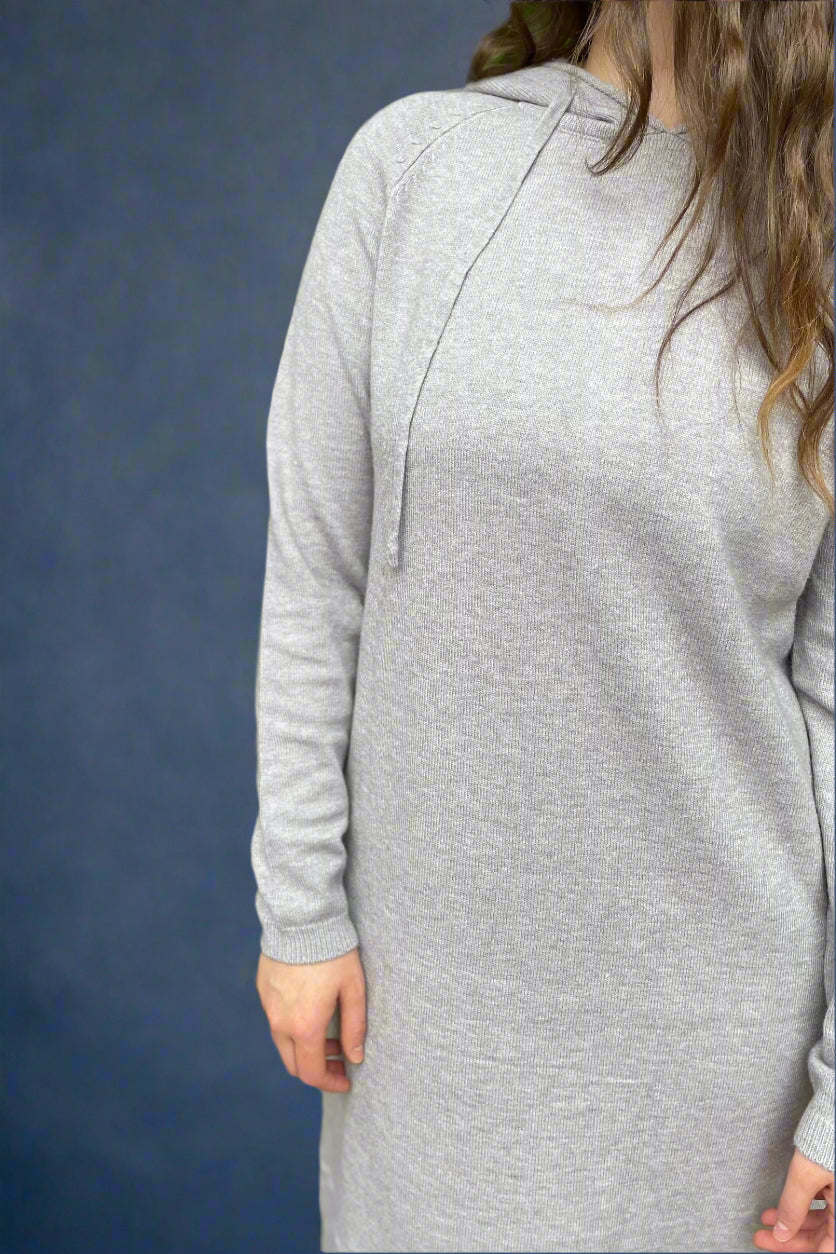 Knitted Long Hoodie Dress Knitted Long Hoodie Dress