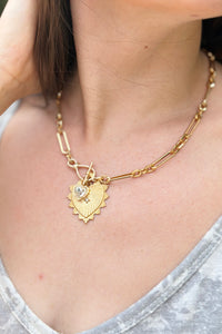 Double Heart Chain Necklace