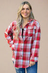 Plaid Button Down Shirt Red