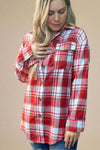 Plaid Button Down Shirt Red