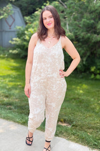 Tie-Dye Jogger Jumpsuit - Sand