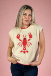 Sleeveless Lobster Sweater - Cream