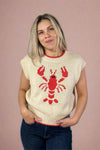 Sleeveless Lobster Sweater - Cream