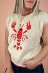 Sleeveless Lobster Sweater - Cream