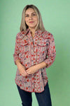 Floral Western Button Up Top Pink