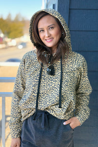 Printed French Terry Hoodie - Leopard