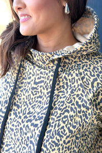 Printed French Terry Hoodie - Leopard