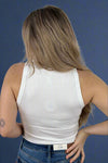 Soft Ribbed Fitted Tank - White