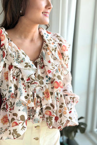 Floral Print Tiered Ruffle Top