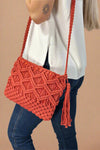 Adria Woven Crossbody - Red