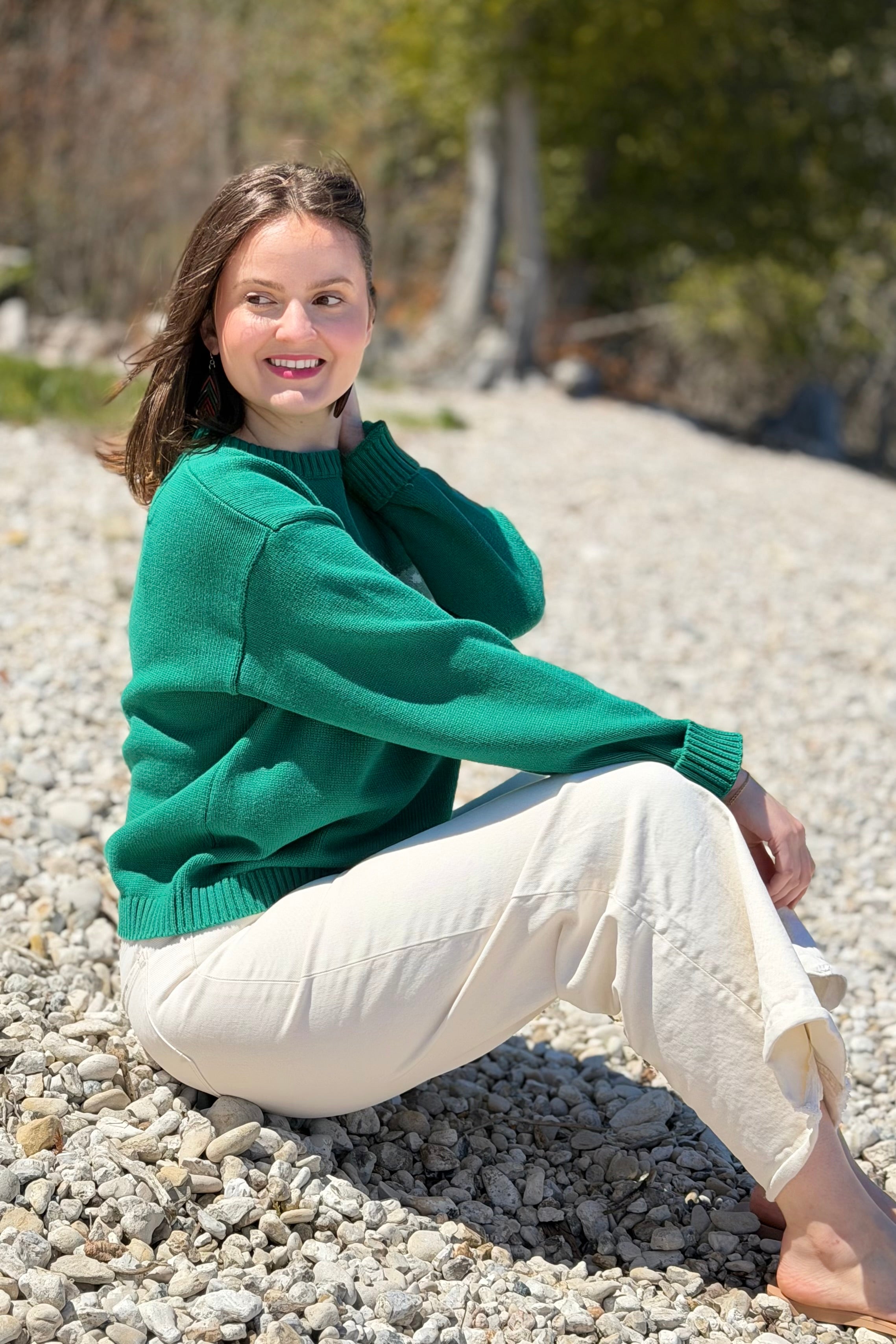 Lakeside Fish Sweater - Forest