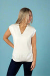 Ribbed Knit V-Neck Vest Top - White