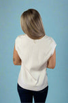 Ribbed Knit V-Neck Vest Top - White