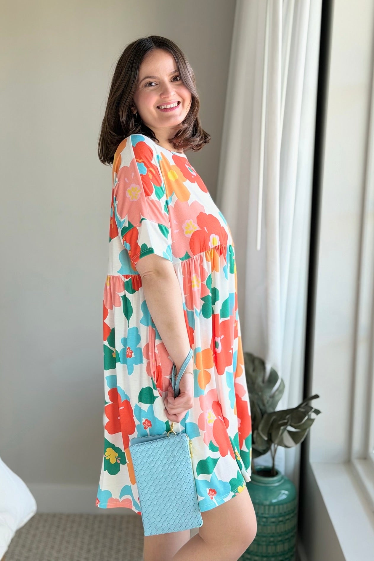 Kathy Woven Clutch/Crossbody Bag - Baby Blue