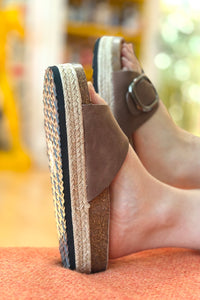 Slide Buckle Sandal Tops - Mocha
