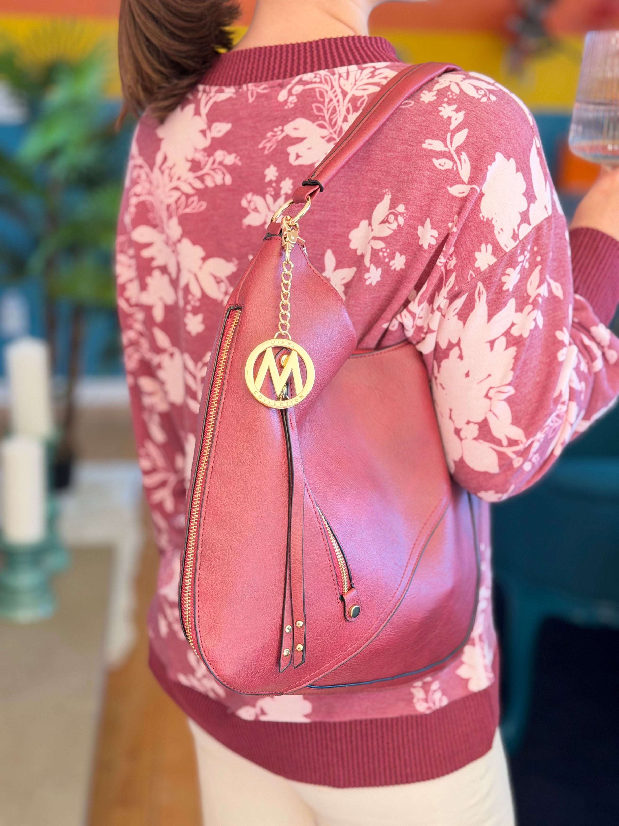 Lisanna Hobo Bag - Burgundy