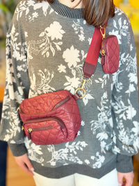 Arianna Quilted Nylon Belt Bag - Wine