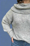 Soft Cowl Neck Sweater - Gray