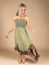 Boho Corset Back Dress Olive