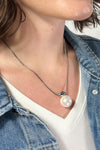 Pearl Pendant Necklace - Silver
