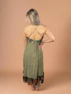 Boho Corset Back Dress Olive