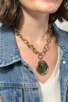 Chain Necklace With Abstract Pendant - Gold