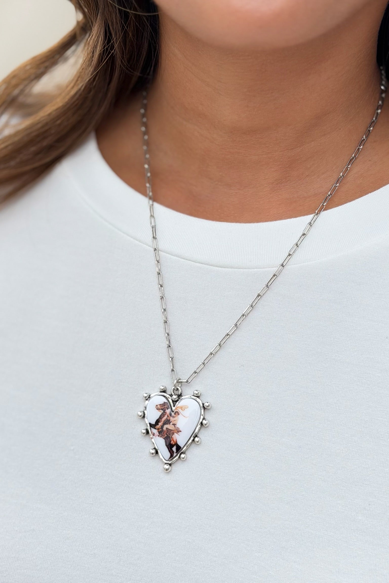 Western Theme Heart Necklace