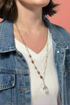 Crystal Linked Necklace - Gold