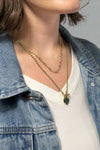 Layered Heart Charm Necklace - Gold