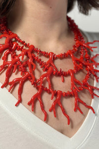 Coral Branch Necklace - Red