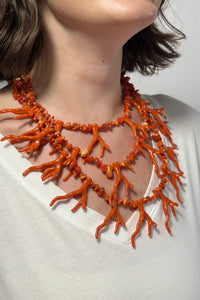 Coral Branch Necklace - Orange