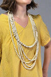 5-Layer Chunky Bead Necklace - Cream