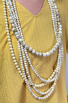 5-Layer Chunky Bead Necklace - Cream