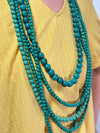 5-Layer Chunky Bead Necklace - Turquoise