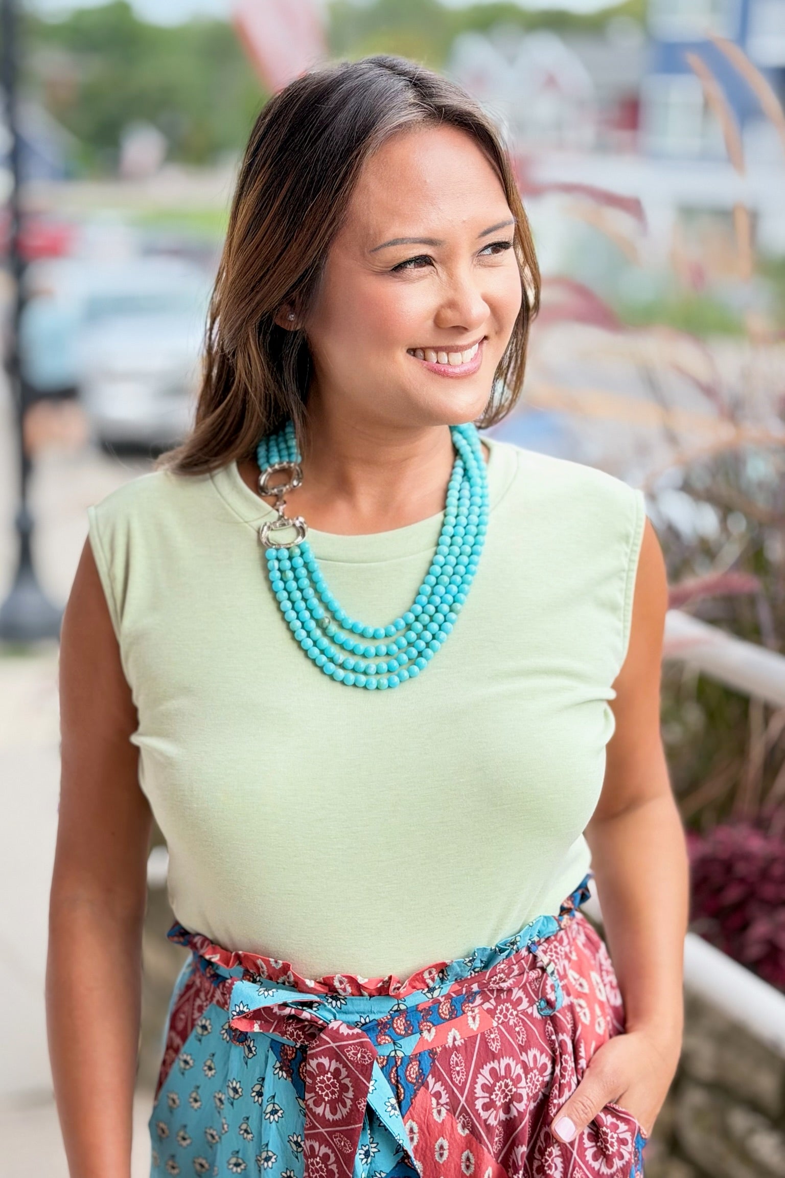 Polished Rider Necklace – Turquoise-Silver