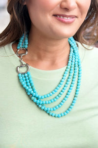 Polished Rider Necklace – Turquoise-Silver