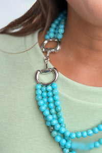 Polished Rider Necklace – Turquoise-Silver