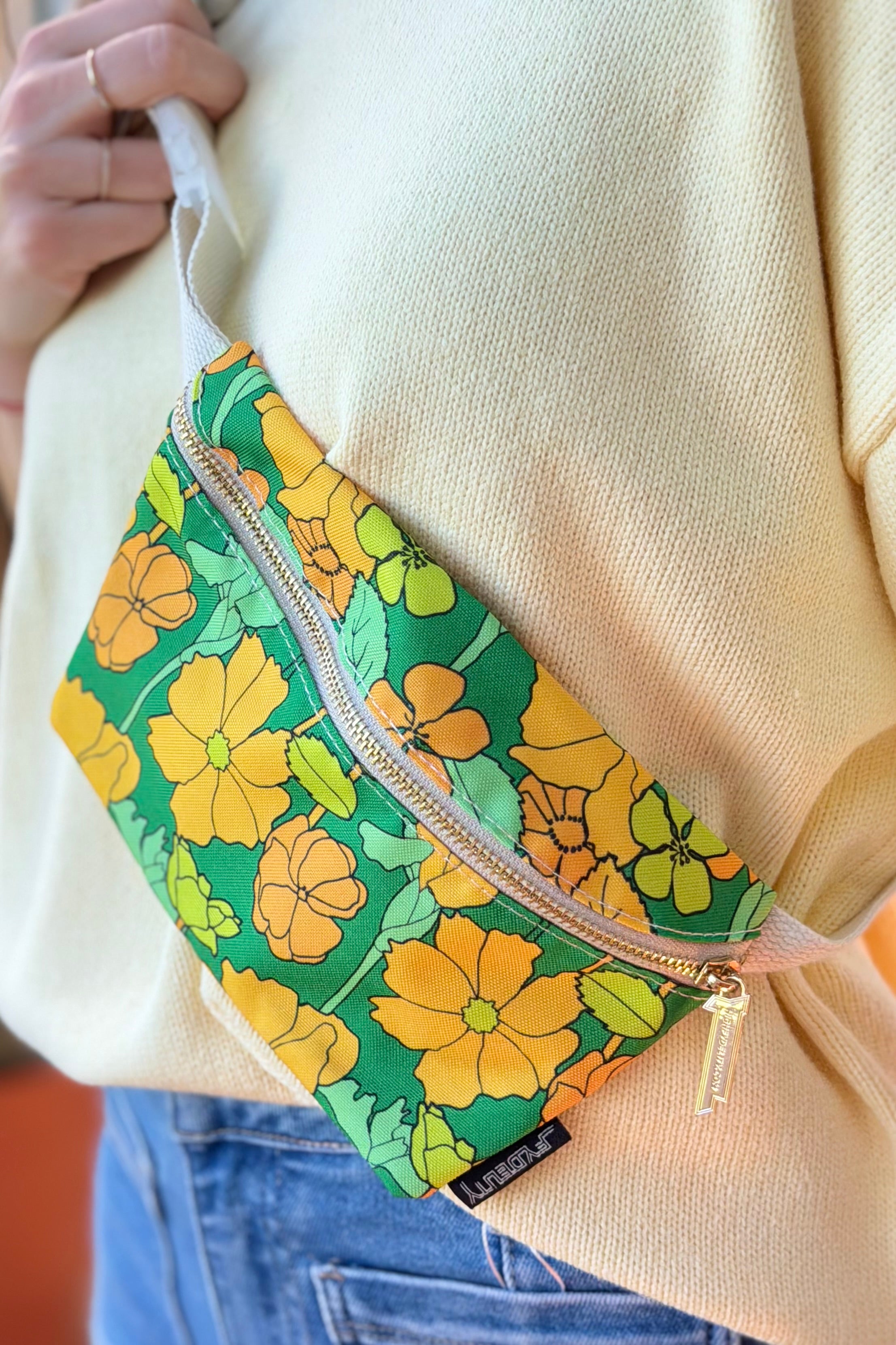 Fanny Pack / Sling Bag - Gold Green