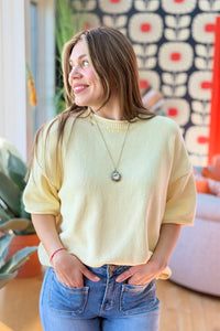 Short Sleeve Knit Top - Butter