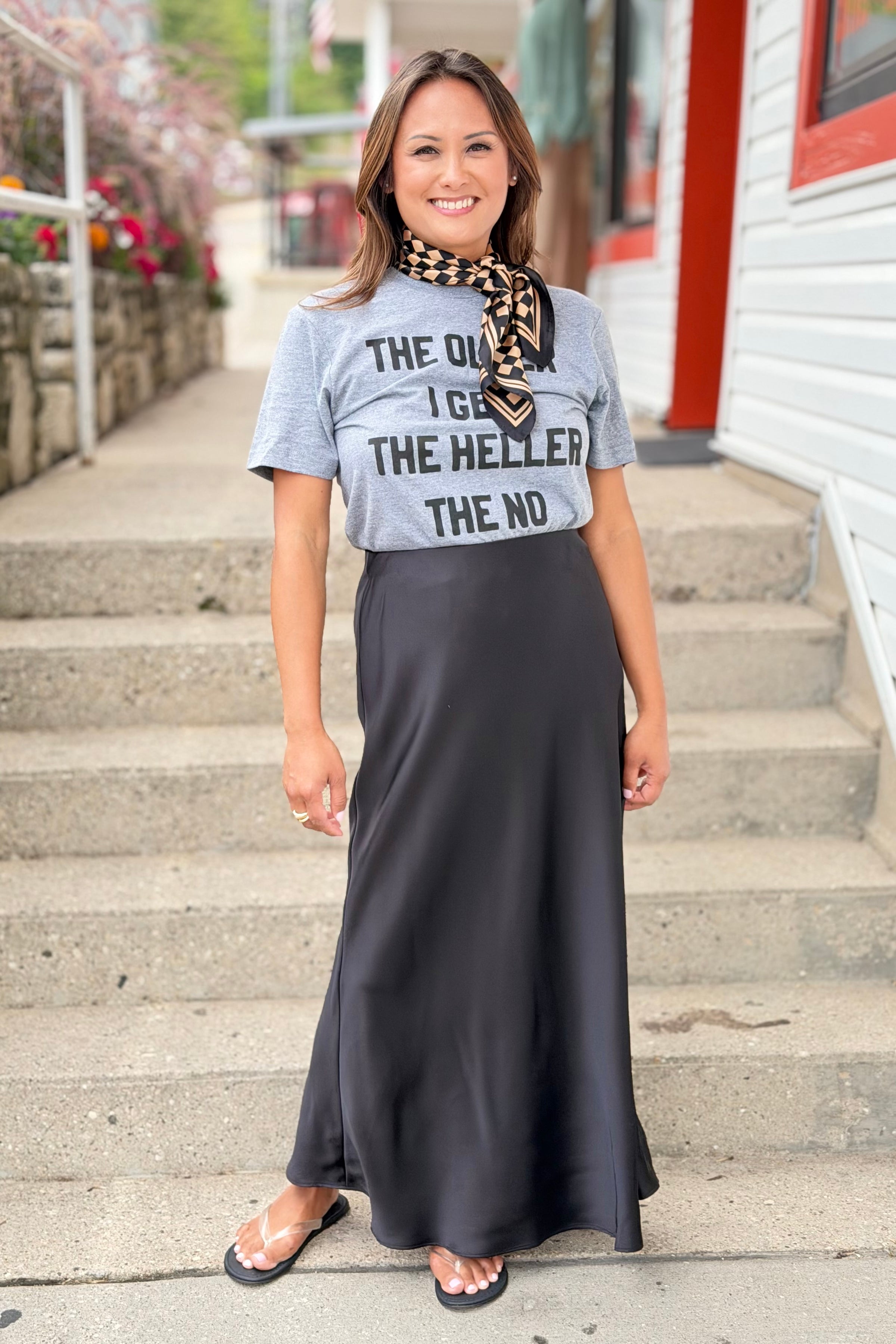 Satin Maxi Skirt - Black